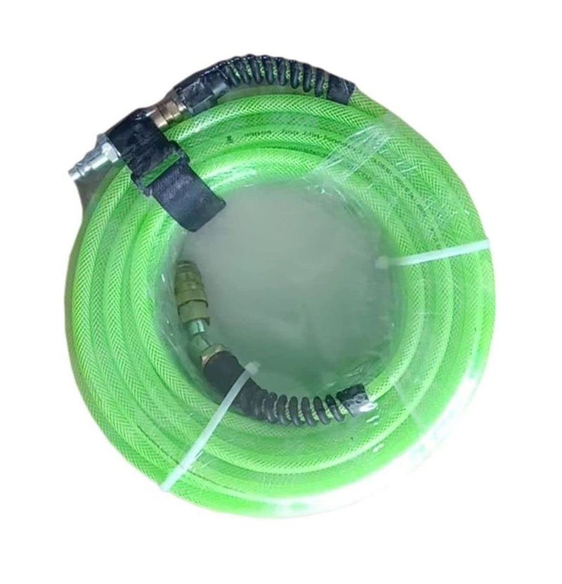 Zeluga Z-Flex Industrial Interchange with Ball Coupler and Air Safety Plug Reinforced Polyurethane Air Hose 300 PSI (Transparent Green, 1/4in. x 100ft.) - Image 4